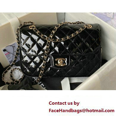 chanel Mirror Calfskin, Calfskin & Gold-Tone Metal Flap Bag & Star Coin Purse AS4648 Black 2024